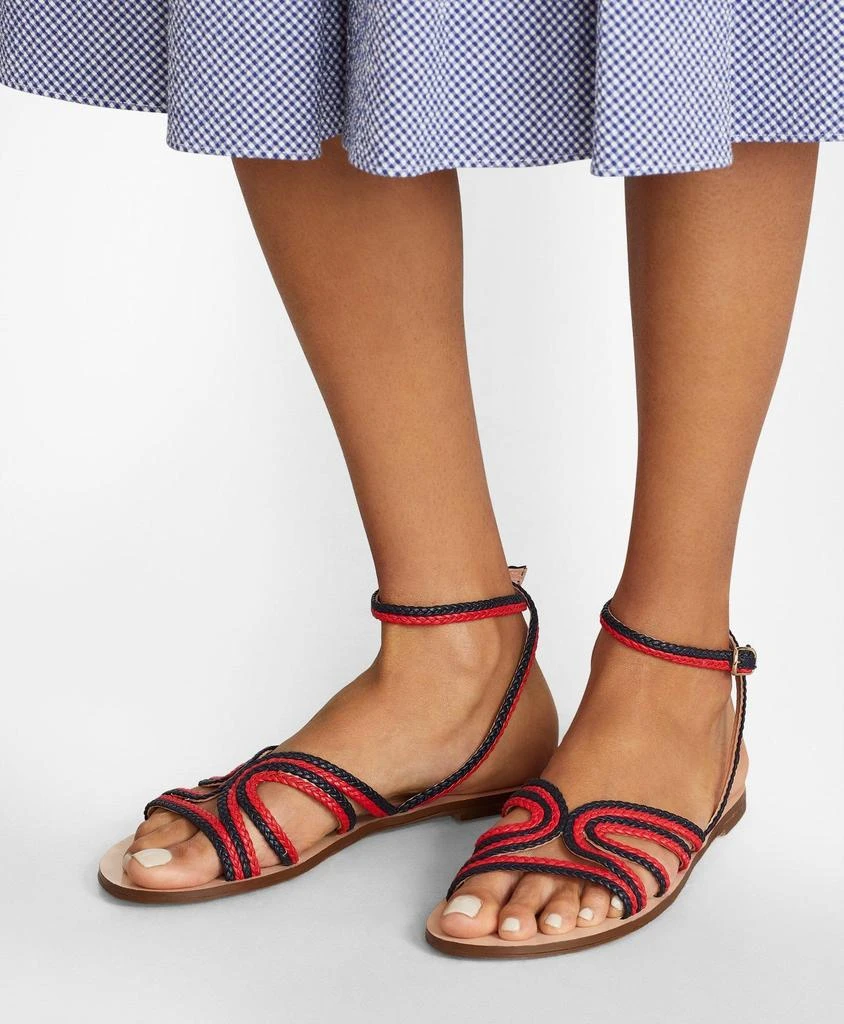 Brooks Brothers Braided Leather Slide Sandals 5