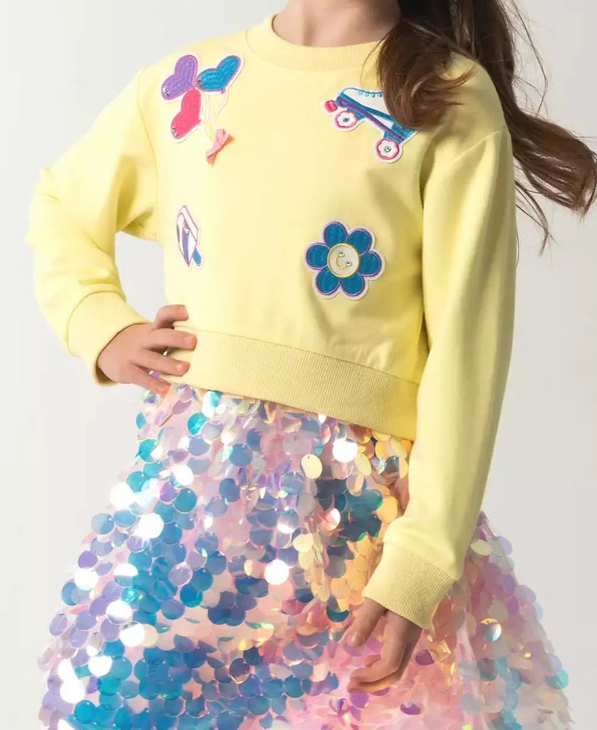 Sparkle & Shine Little Girls Sequin Bubble Skirt with Sweatshirt, 2-Piece Set 5