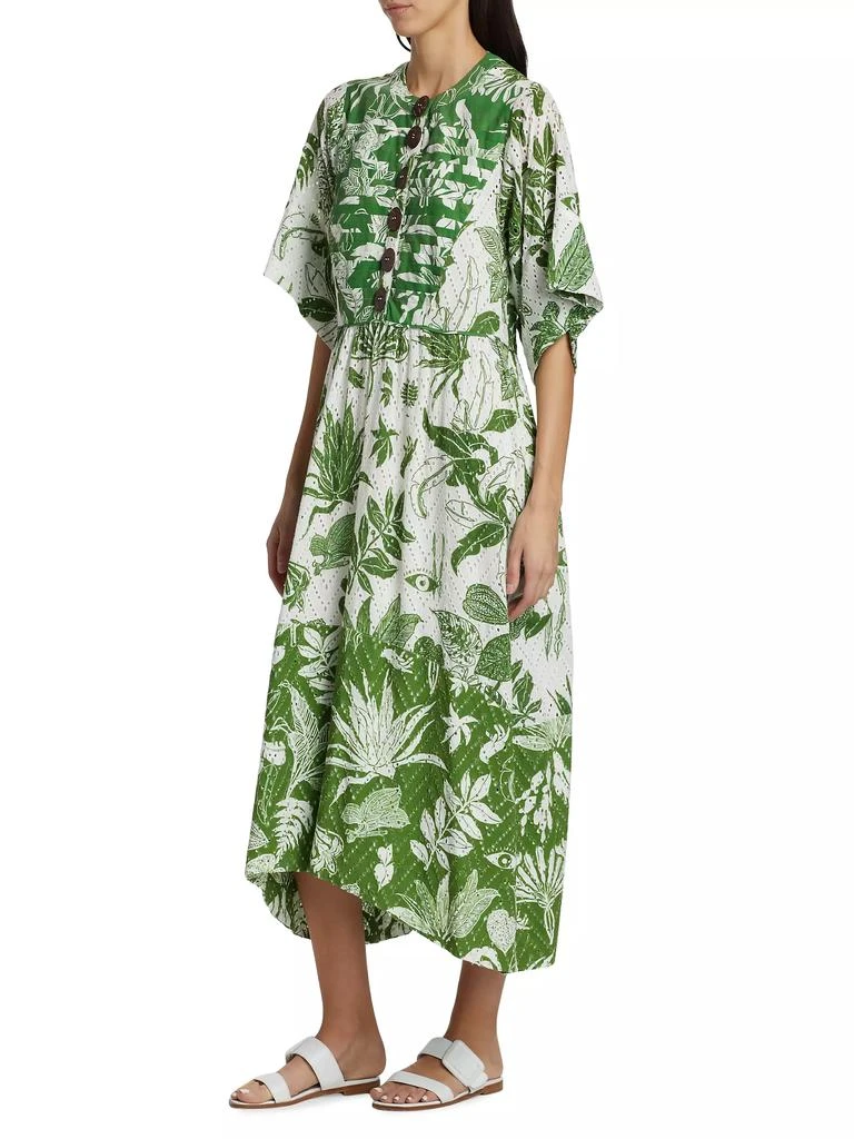 Farm Rio Forest Soul Elbow-Length Sleeve Midi-Dress 4