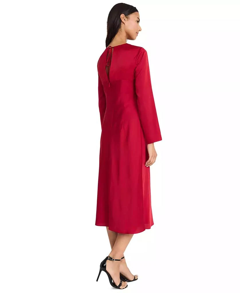 Donna Morgan Women's Long-Sleeve Back-Slit Midi Dress 3