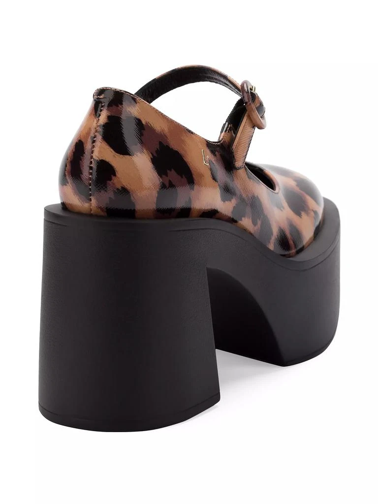 Larroudé Olivia Leopard-Print Patent Leather Mary Jane Pumps 3