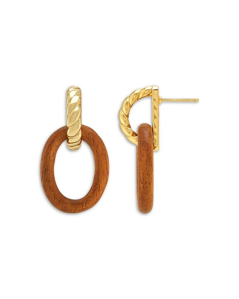 Capucine De Wulf Earth Goddess Teak Link Drop Earrings 2