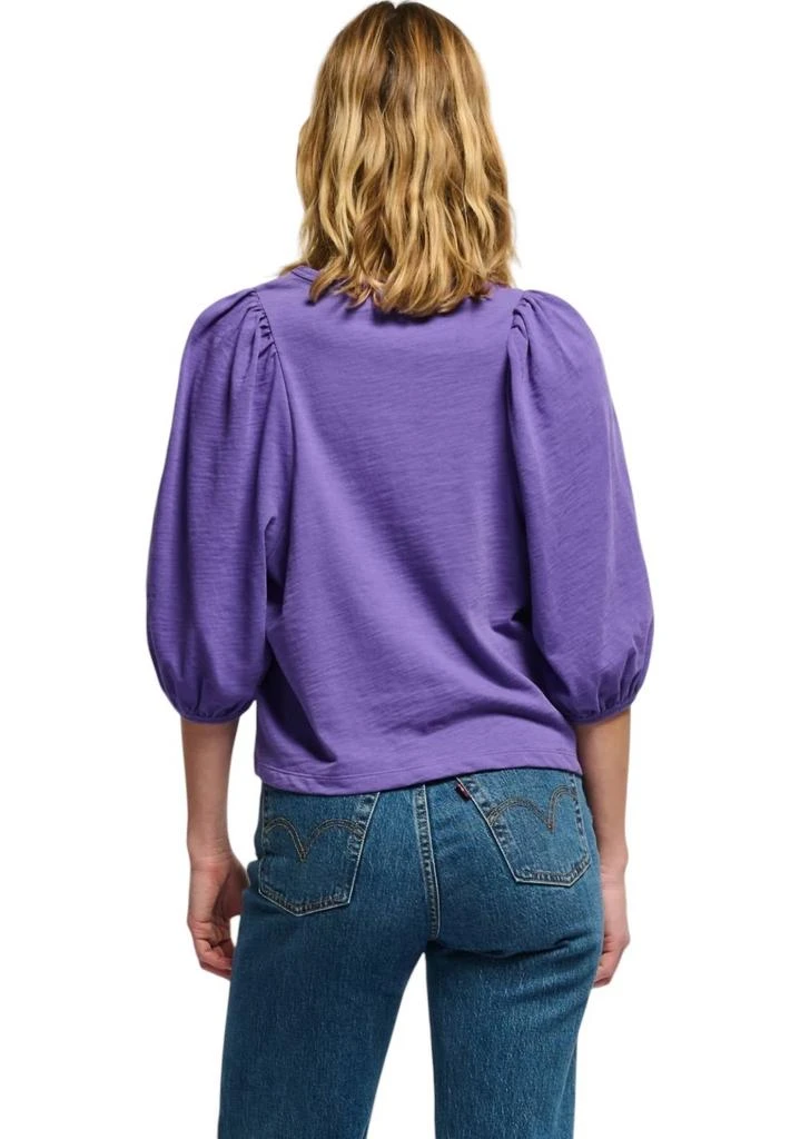 Nation LTD Evita Balloon Sleeve Top In Bright Violet 3
