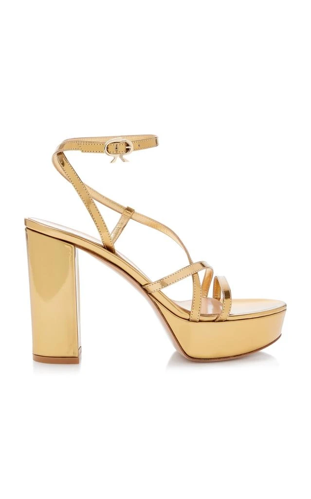 Gianvito Rossi Gianvito Rossi Metallic Leather Platform Sandals - Moda Operandi 1