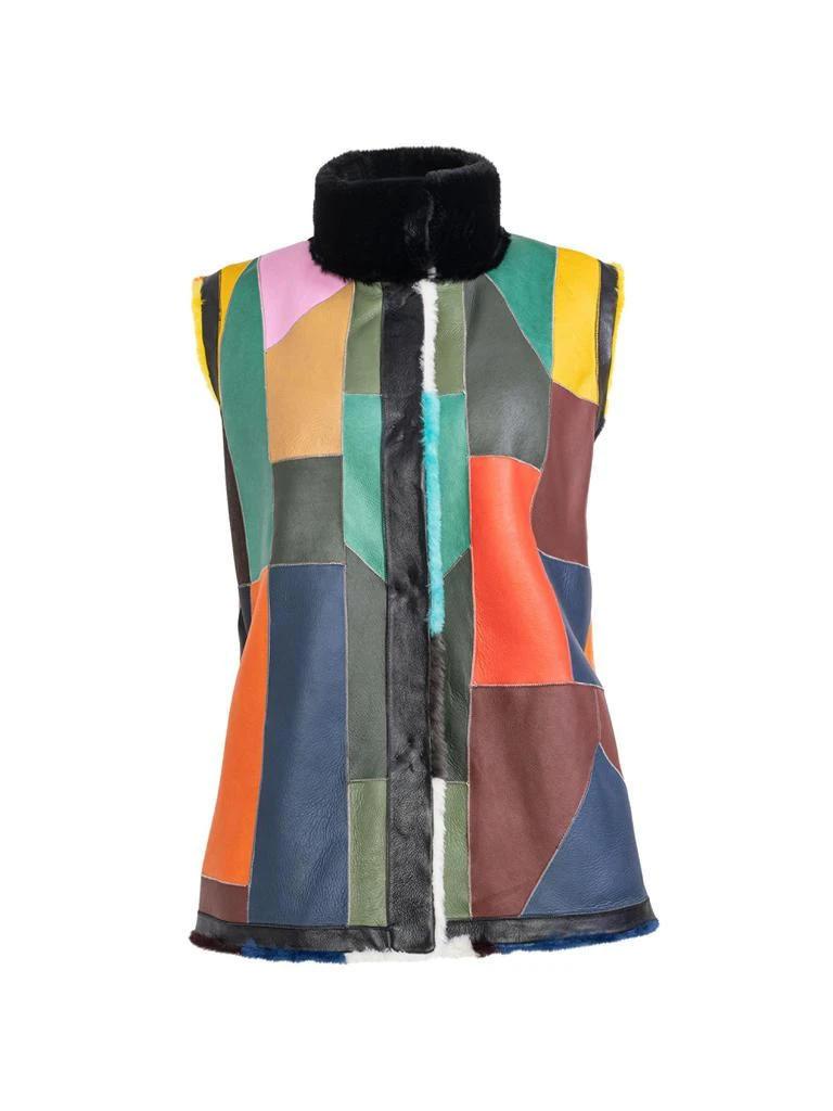 WOLFIE FURS Made For Generationsâ„¢ Ultralite Mock Turtleneck Shearling Zip Vest 1