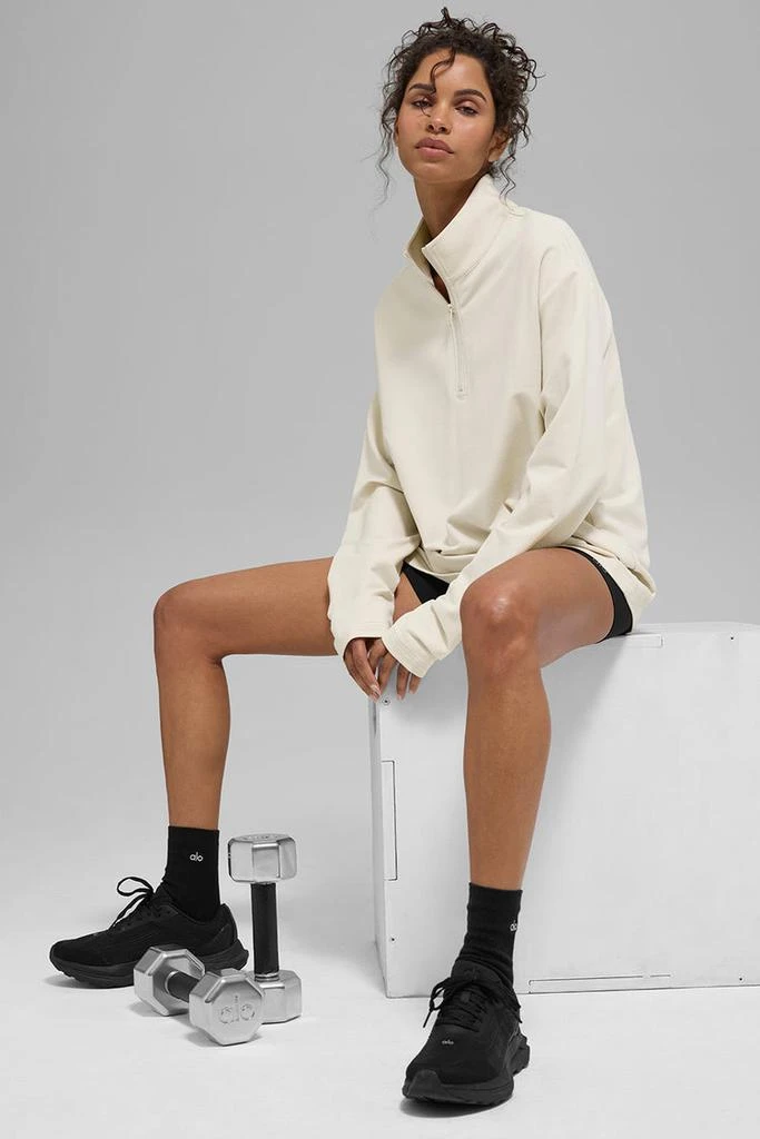 Alo Double Take Long Sleeve 1/4 Zip - Espresso 5