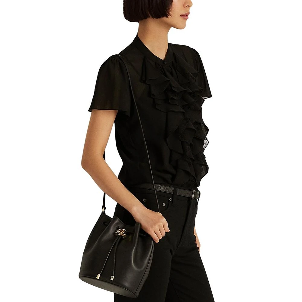 Lauren Ralph Lauren Women's Smooth Leather Medium Andie Drawstring Bag 2
