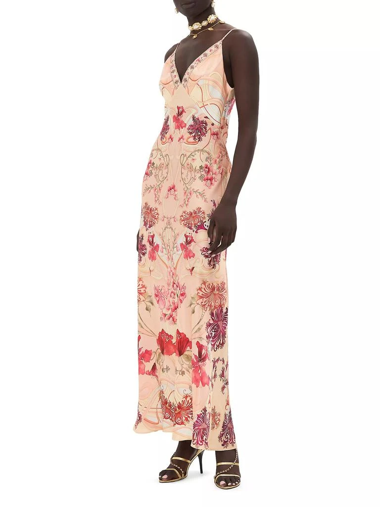 Camilla Floral Silk V-Neck Maxi Dress 4