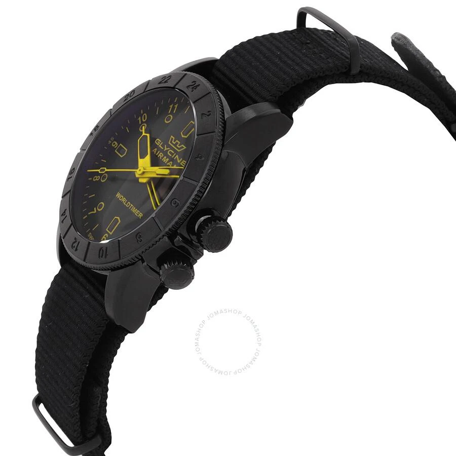 Glycine Airman Contemporary Worldtimer GMT Quartz Black Dial Men's Watch GL1029 2