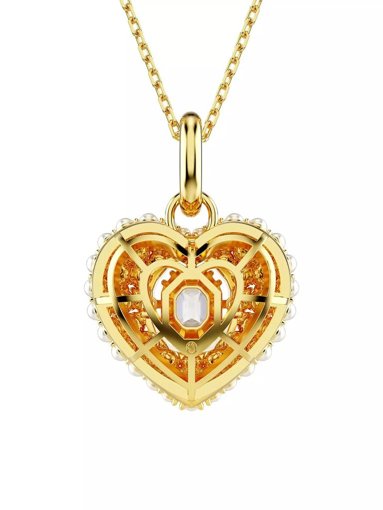 Swarovski Idyllia Goldtone, Crystal & Imitation Pearl Heart Pendant Necklace 4