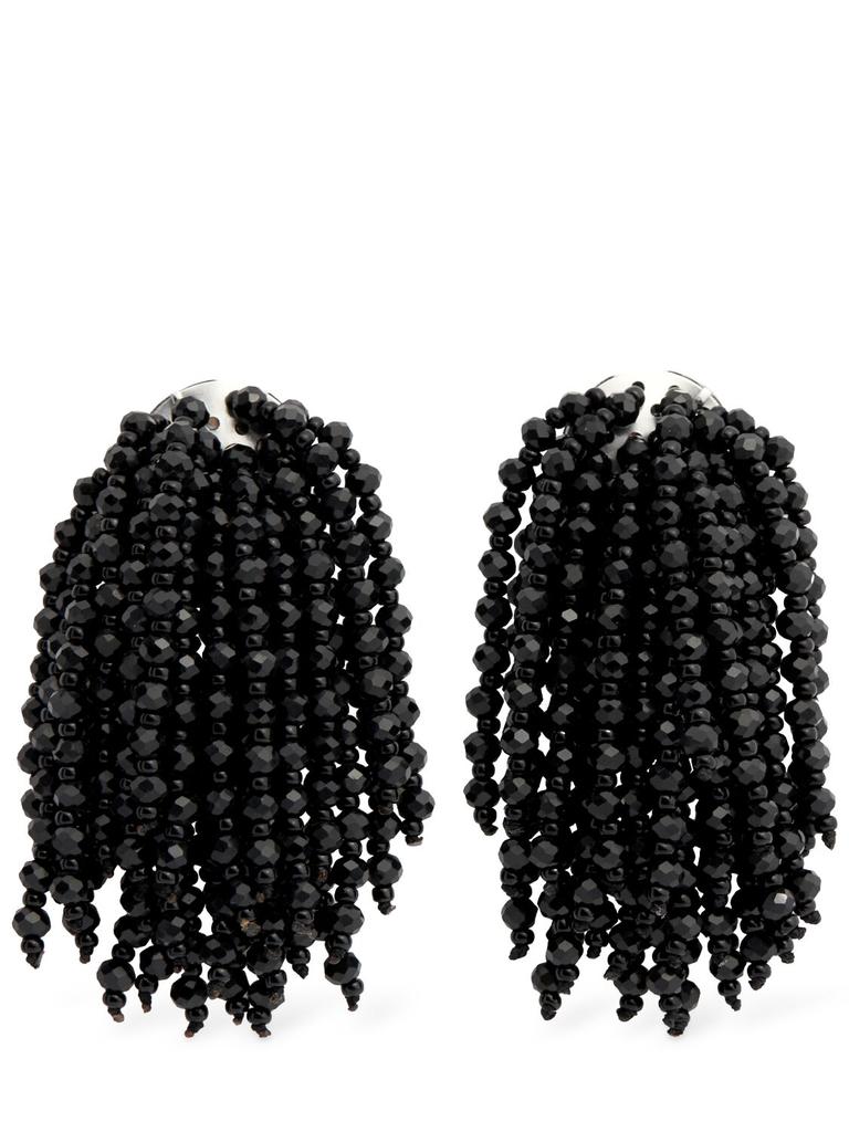 Weekend Max Mara Kaki Beaded Clip-on Earrings