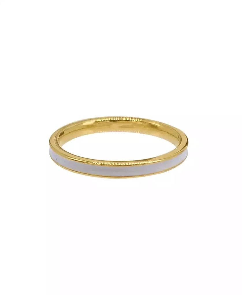 ADORNIA White Enamel Band Ring 1