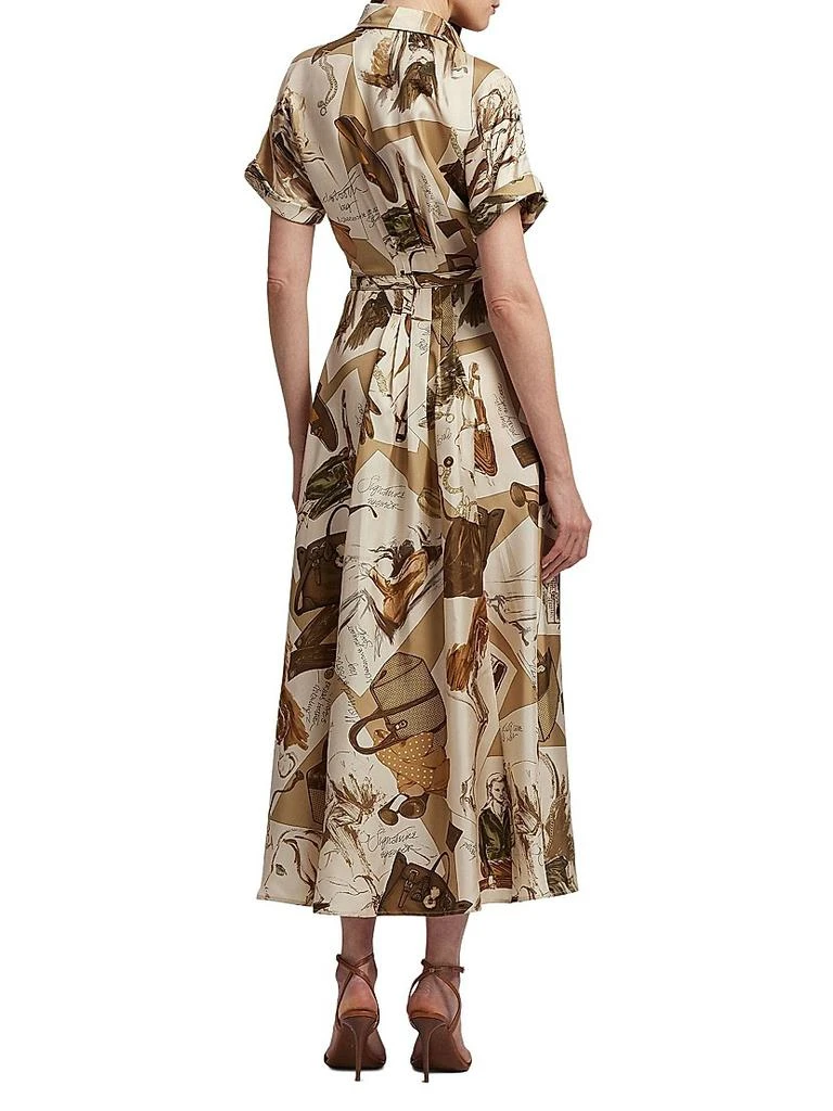 Ralph Lauren Donatella Diary-Print Silk Maxi Shirtdress 5