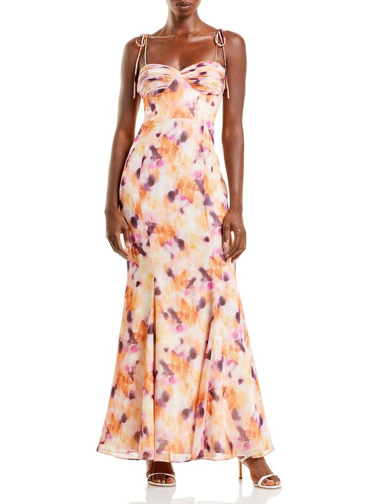 Fame and Partners Womens Printed Long Maxi Dress