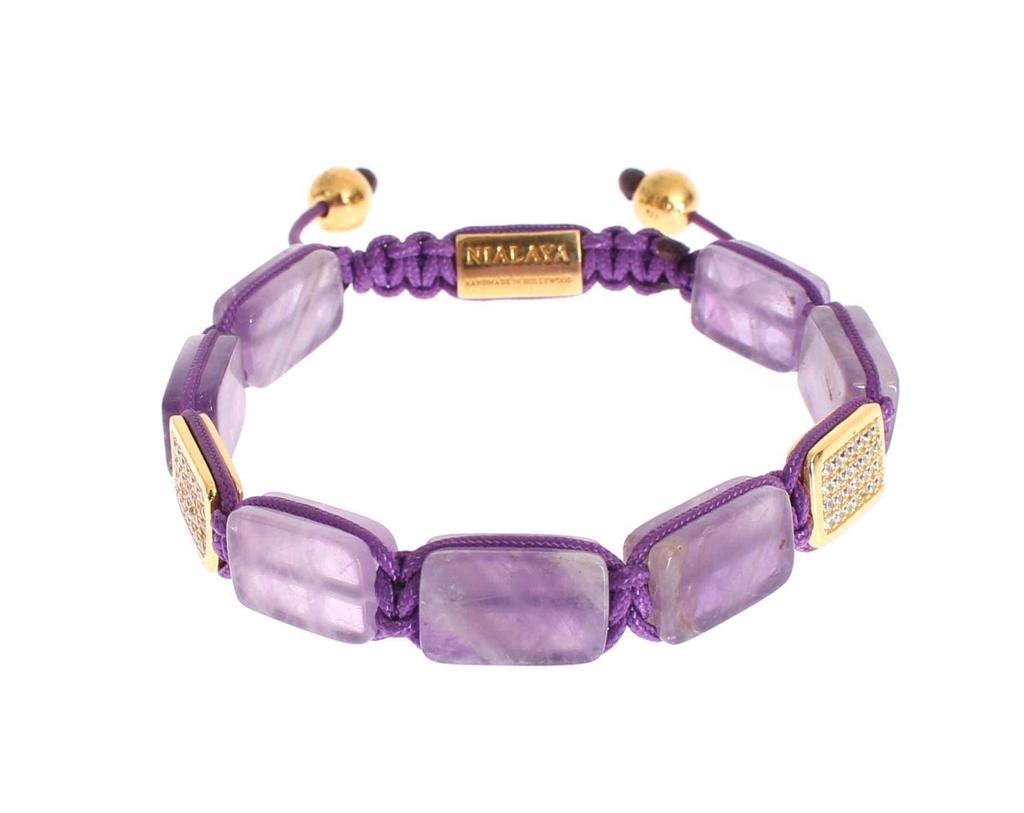 Nialaya Nialaya CZ Amethyst 18K Gold 925 Bracelet