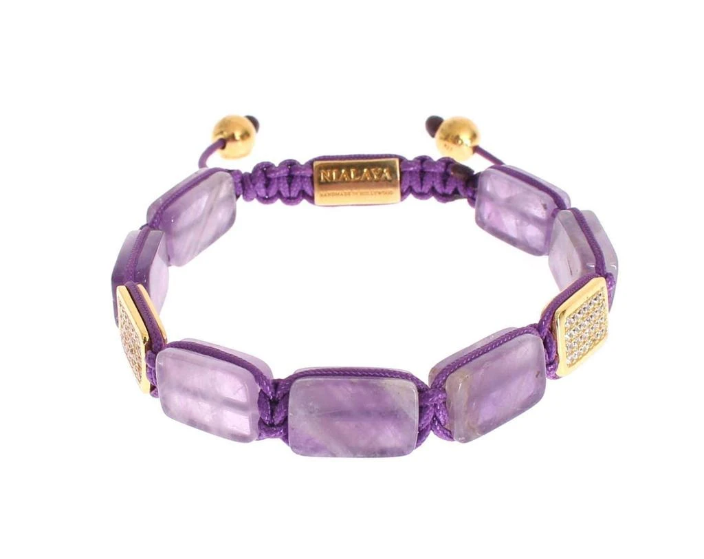 Nialaya Nialaya CZ Amethyst 18K Gold 925 Bracelet 1