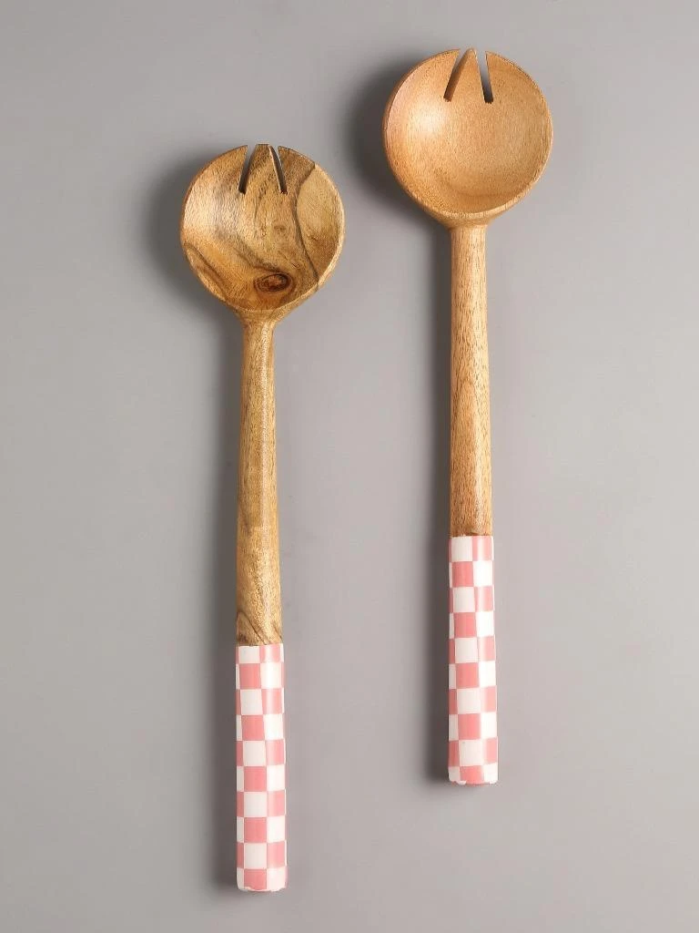 Tiramisu Resin & Wood Salad Server 2 Piece Set 7