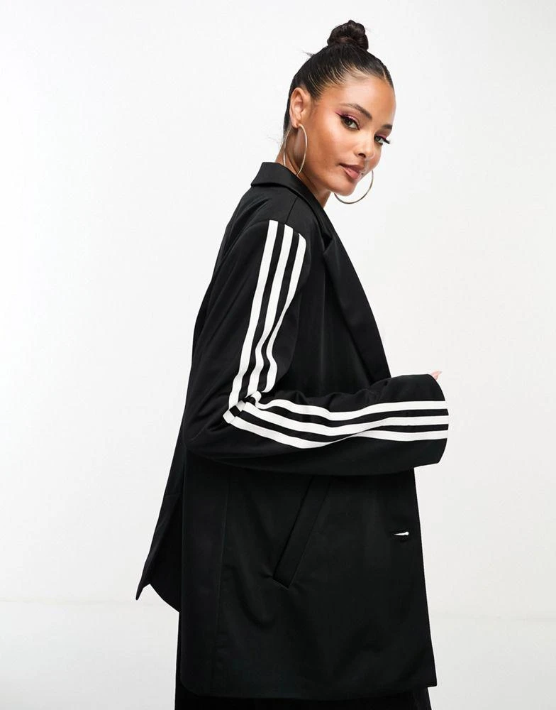 Adidas adidas Originals three stripe blazer in black 3