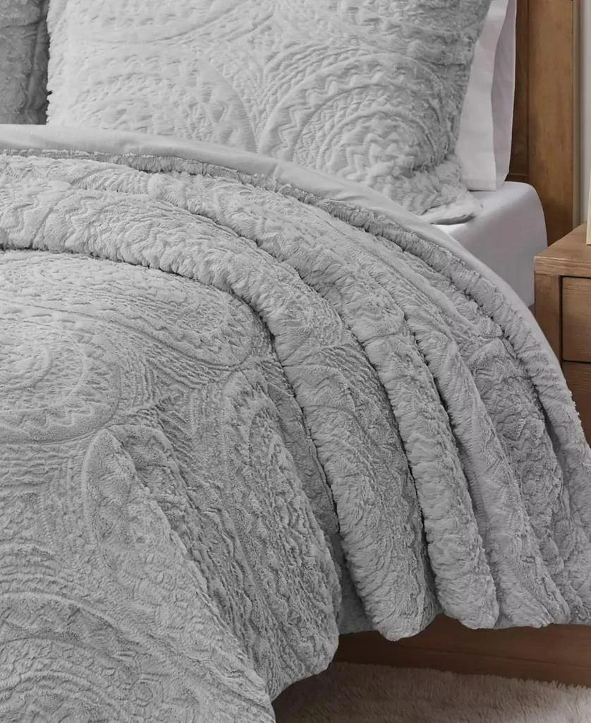 Macy's Arya Embroidered Medallion Faux Fur 3-Pc. Comforter Set 24