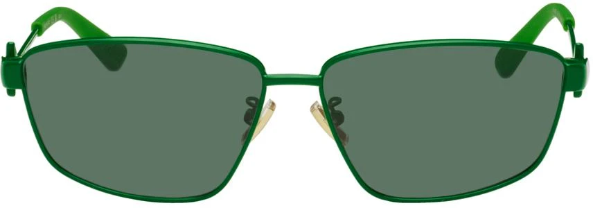 Bottega Veneta Green Rectangular Sunglasses 1