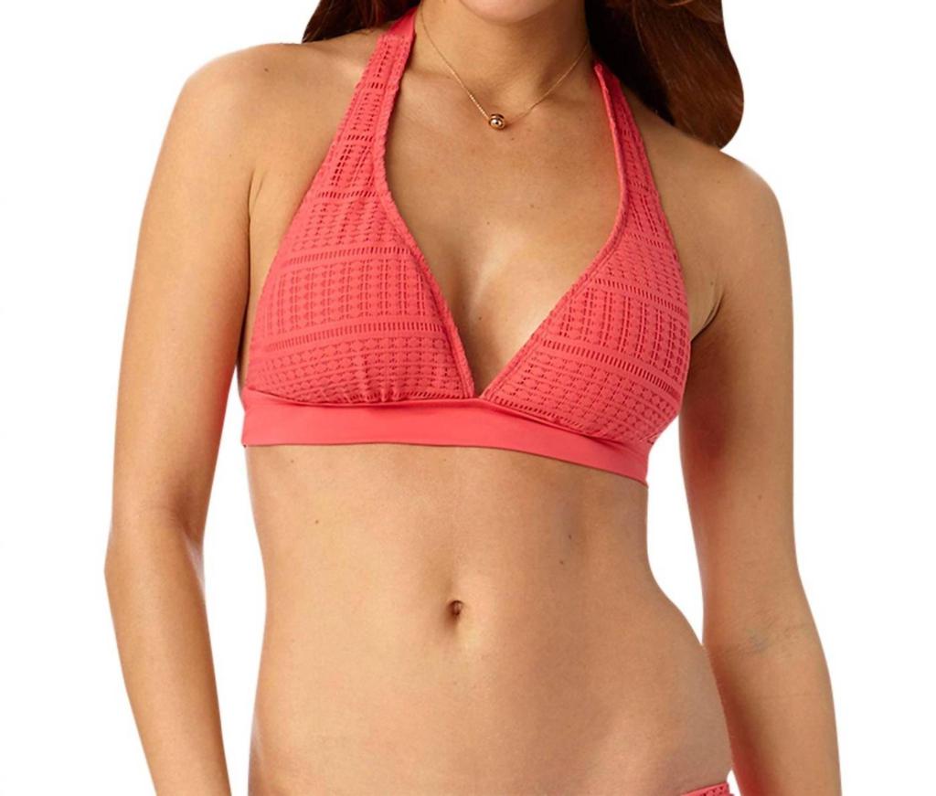 Anne Cole Lace Crochet Banded Halter Bikini Bra