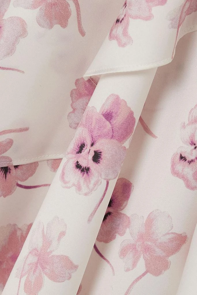 LES RÊVERIES Open-back asymmetric floral-print satin midi dress 4