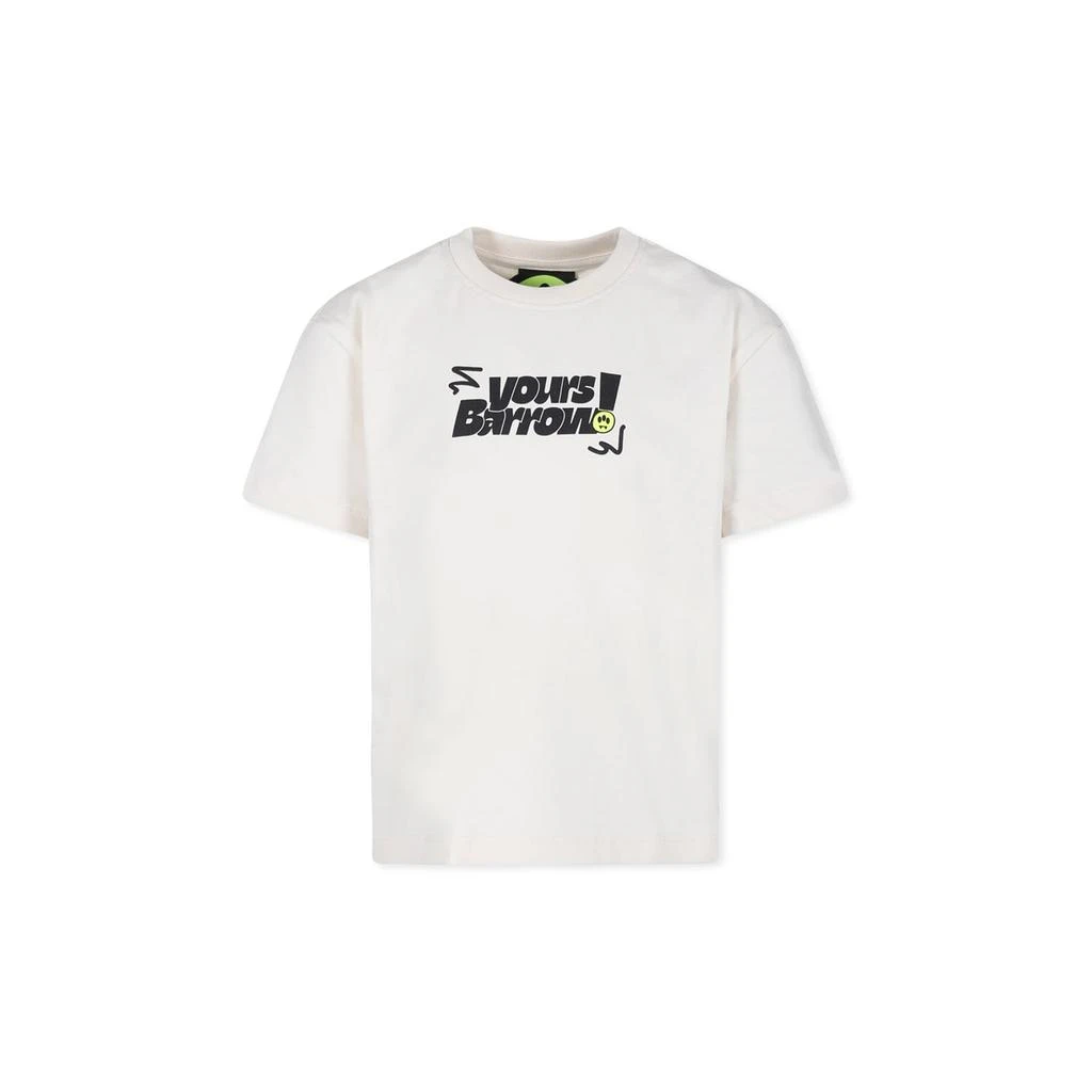 BARROW Ivory T-shirt For Kids With Bear Print 2