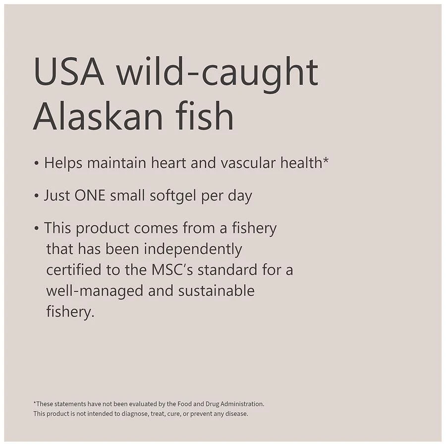 Walgreens Wild-Caught Alaskan Half-the-Size Fish Oil with Omega-3 1200 mg Softgels 6