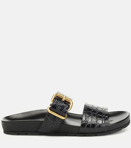 Prada Croc-effect leather slides 4