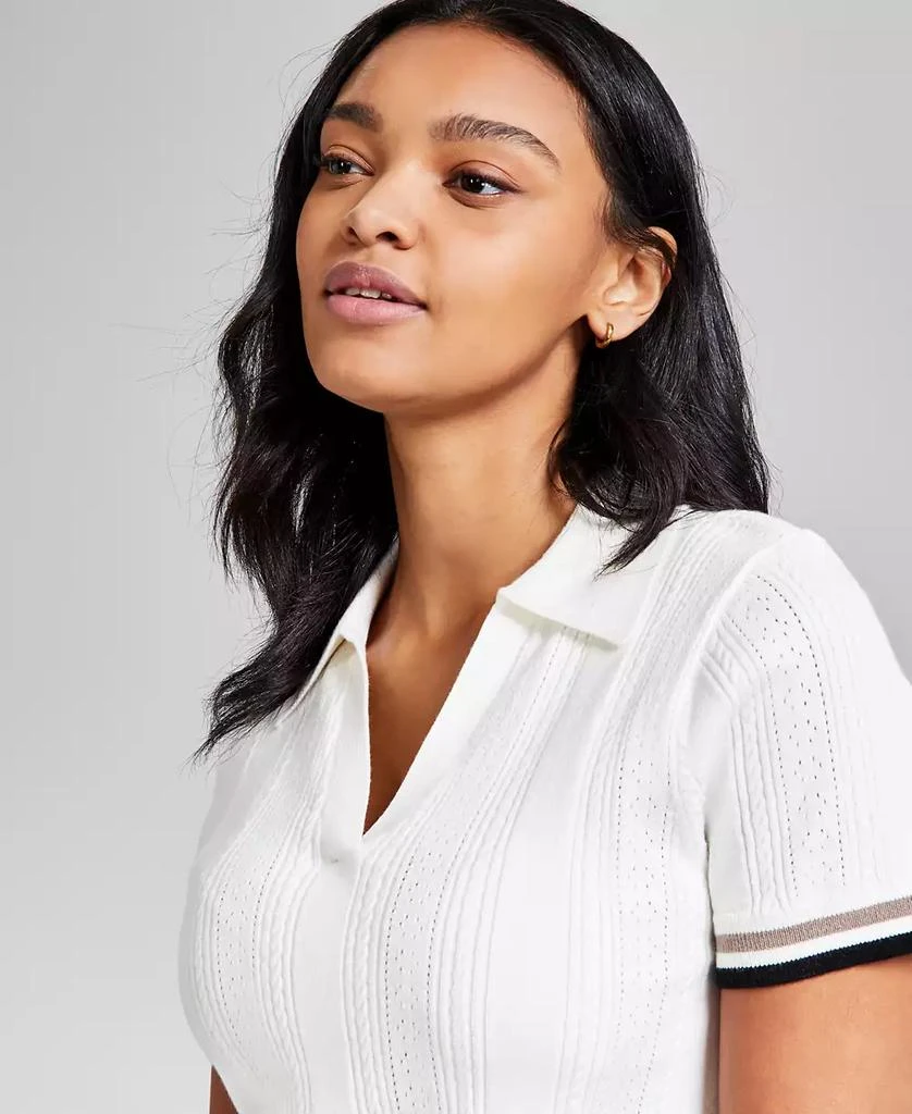 And Now This Women's Polo-Collar Short-Sleeve Sweater, Exclusively at Macy's 3