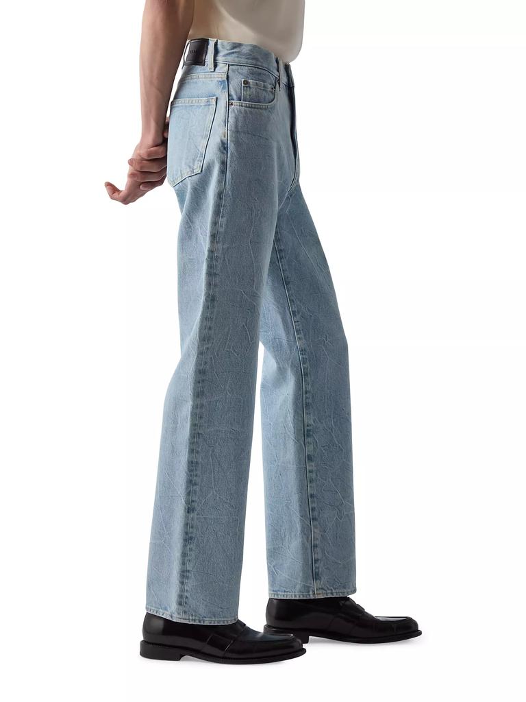 BLK DNM Washed-Denim Mid-Rise Straight-Leg Jeans