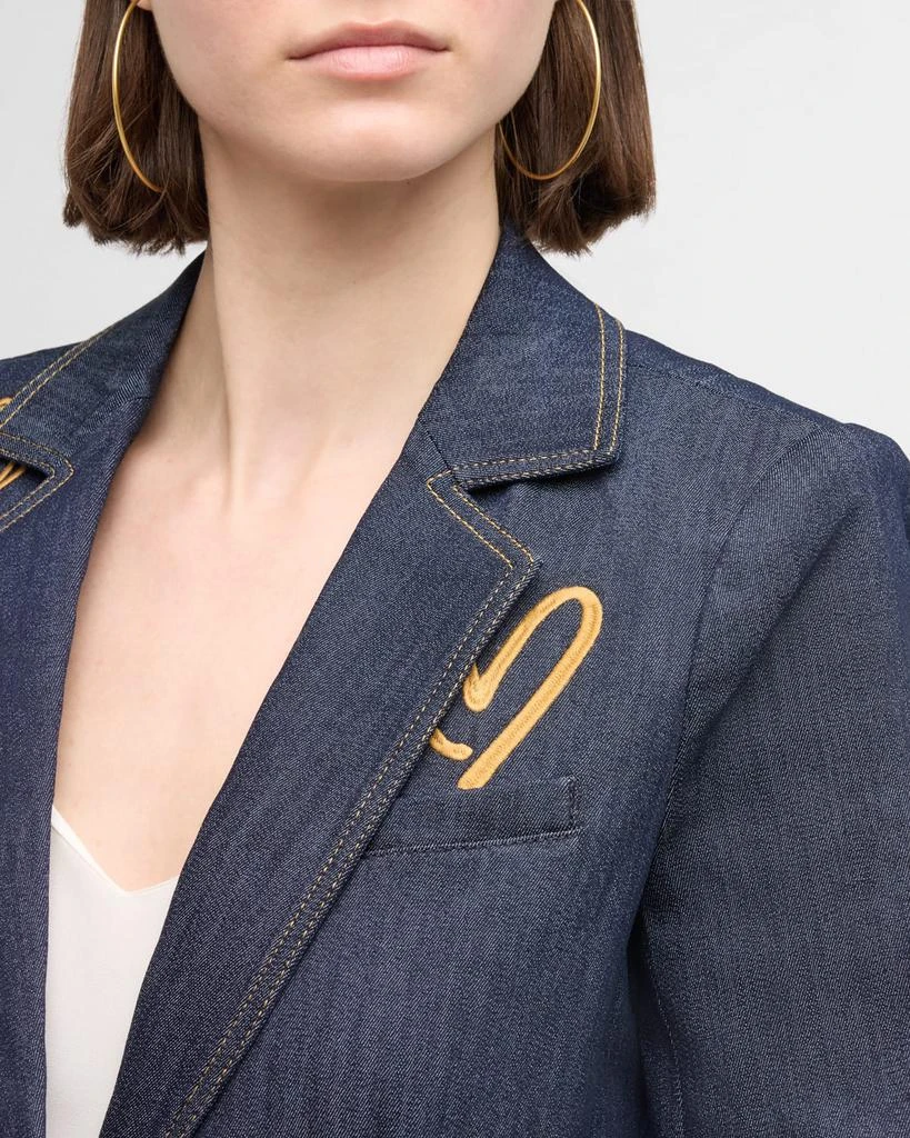Cinq a Sept Khloe L'amour Embroidered Denim Blazer 5