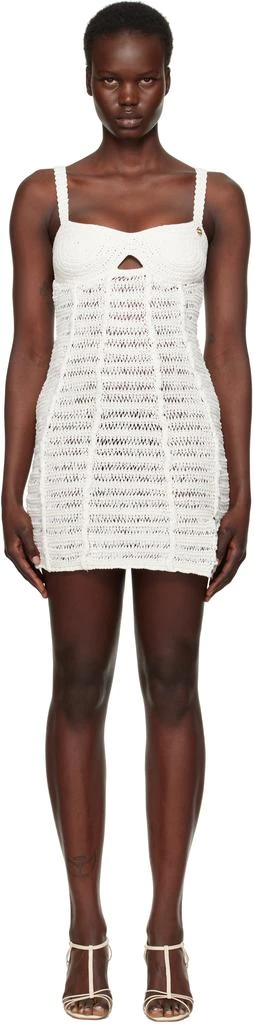 Casablanca White Crochet Mix Minidress 1