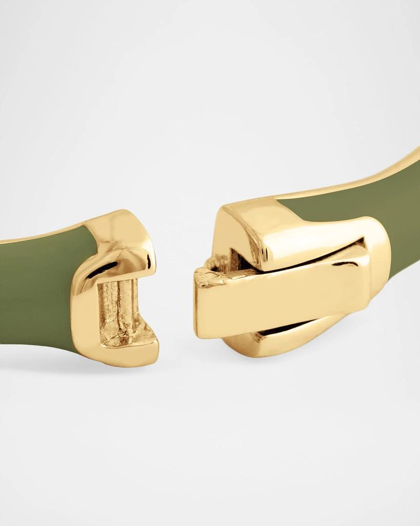 Anabel Aram Jewelry Bamboo Enameled Hinged Bangle, Green 4