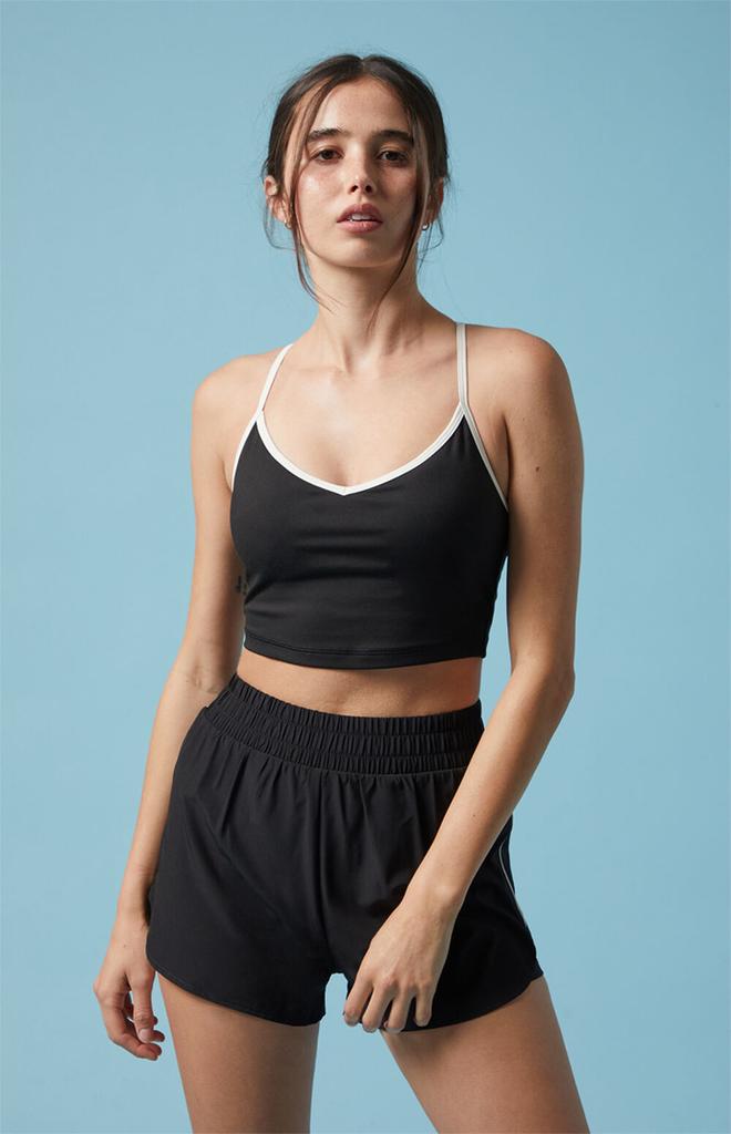 PAC 1980 PAC WHISPER Active Black Charlie X-Back V-Neck Sports Bra