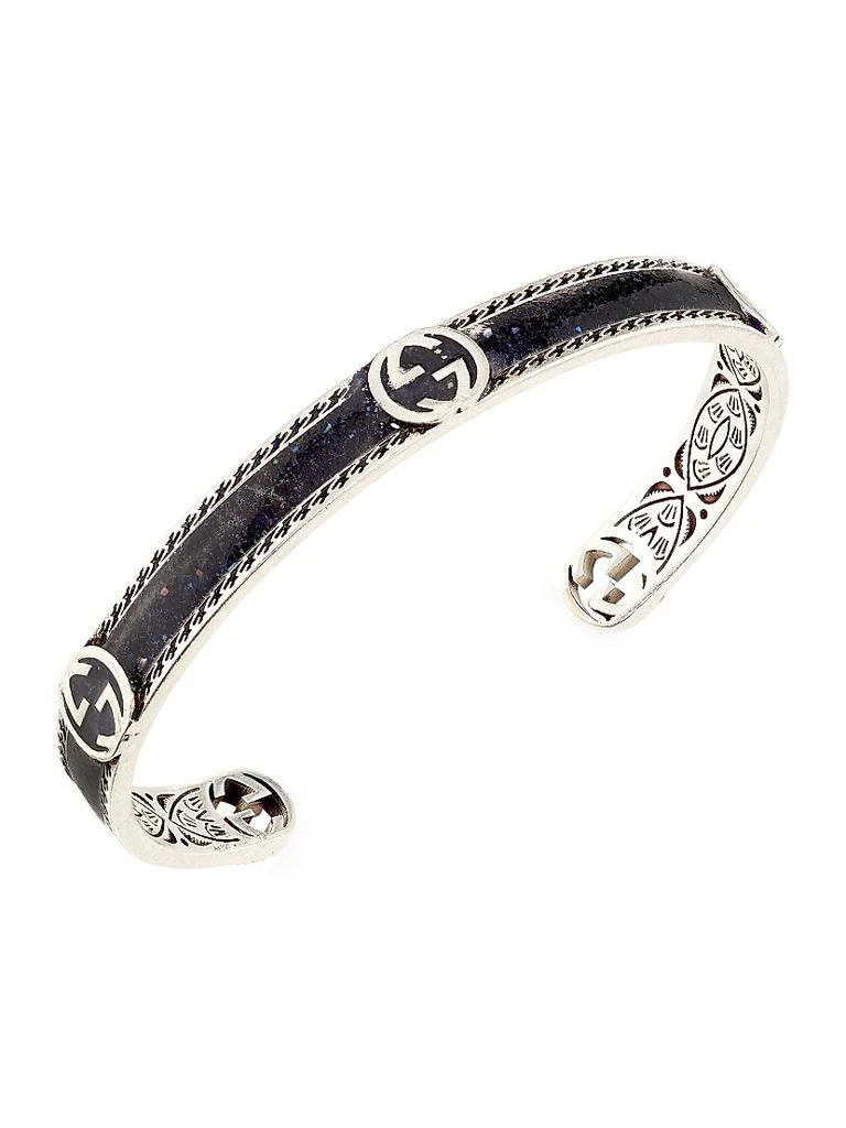 Gucci Unisex Interlocking G Sterling Silver Enamel Cuff 1