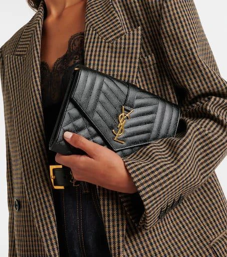 Yves Saint Laurent Envelope matelassé leather clutch 6