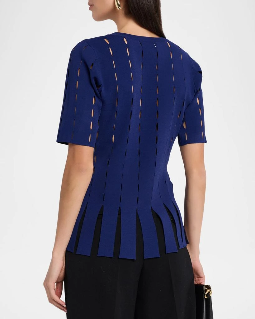 ZANKOV Murphy Laser-Cut Peplum Top 3
