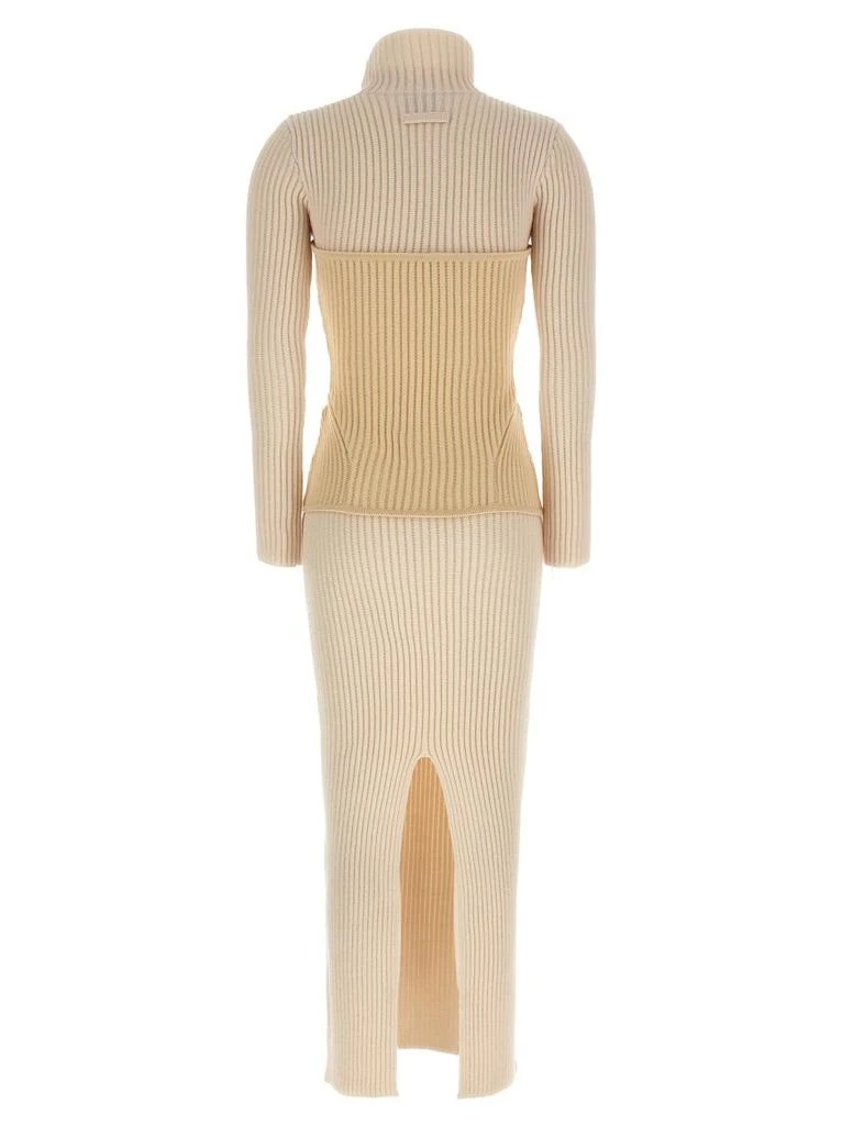 Jean Paul Gaultier Ribbed Merino Wool Corset Dress 2