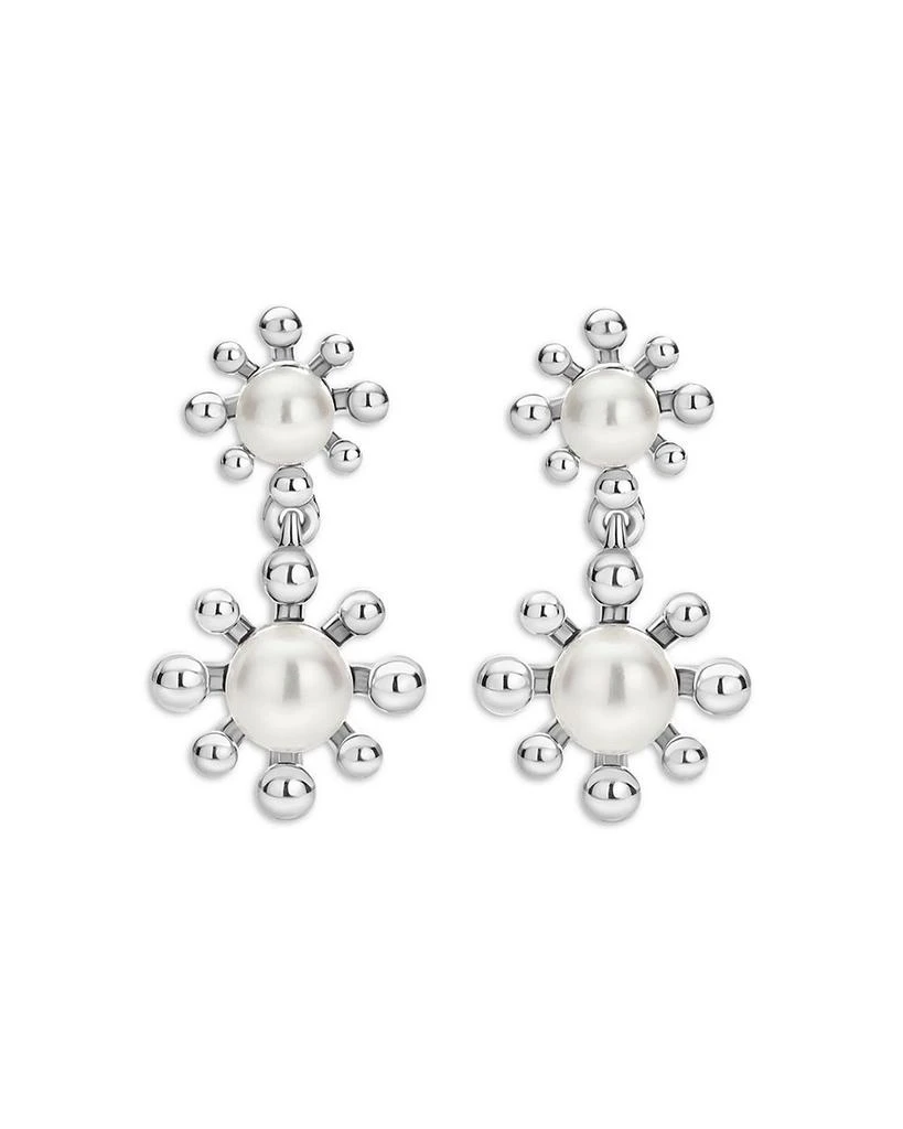 LAGOS Sterling Silver Luna Cultured Pearl Fleur Drop Earrings 4