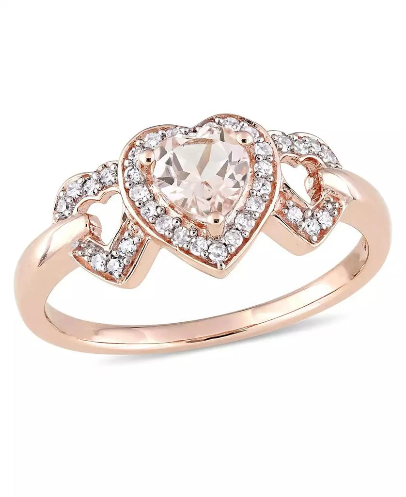 Macy
s Morganite and Diamond Linked Heart Ring
