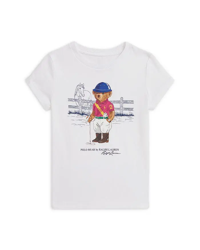 Ralph Lauren Girls' Polo Bear Cotton Jersey Tee - Big Kid, Little Kid