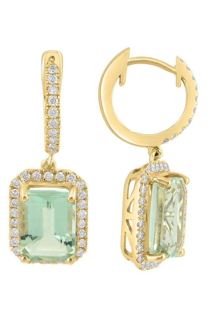 Effy 14K Yellow Gold Diamond & Amethyst Drop Earrings 1