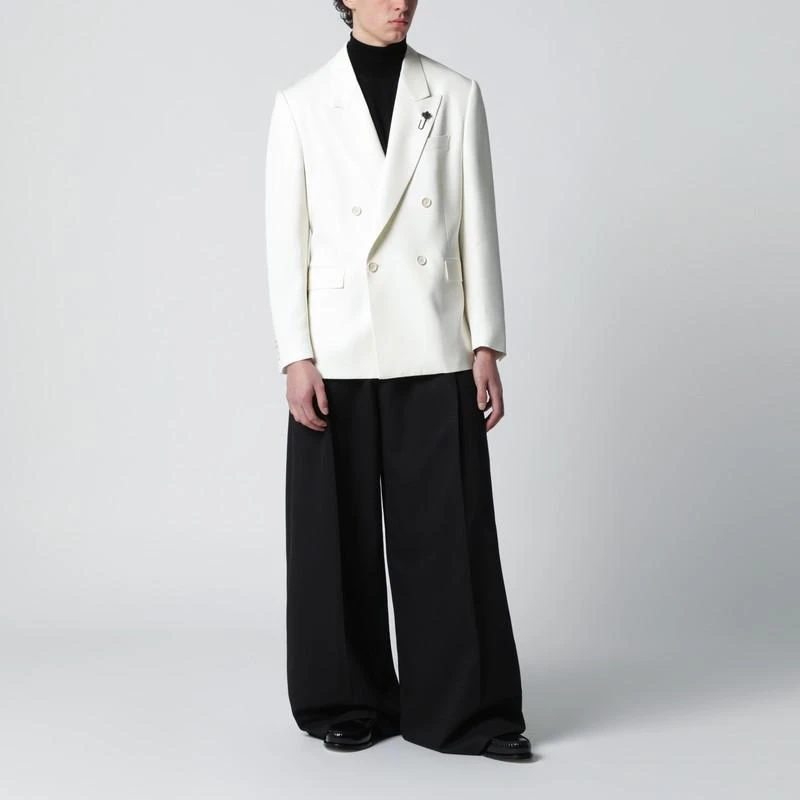 LARDINI White viscose double-breasted suit 2