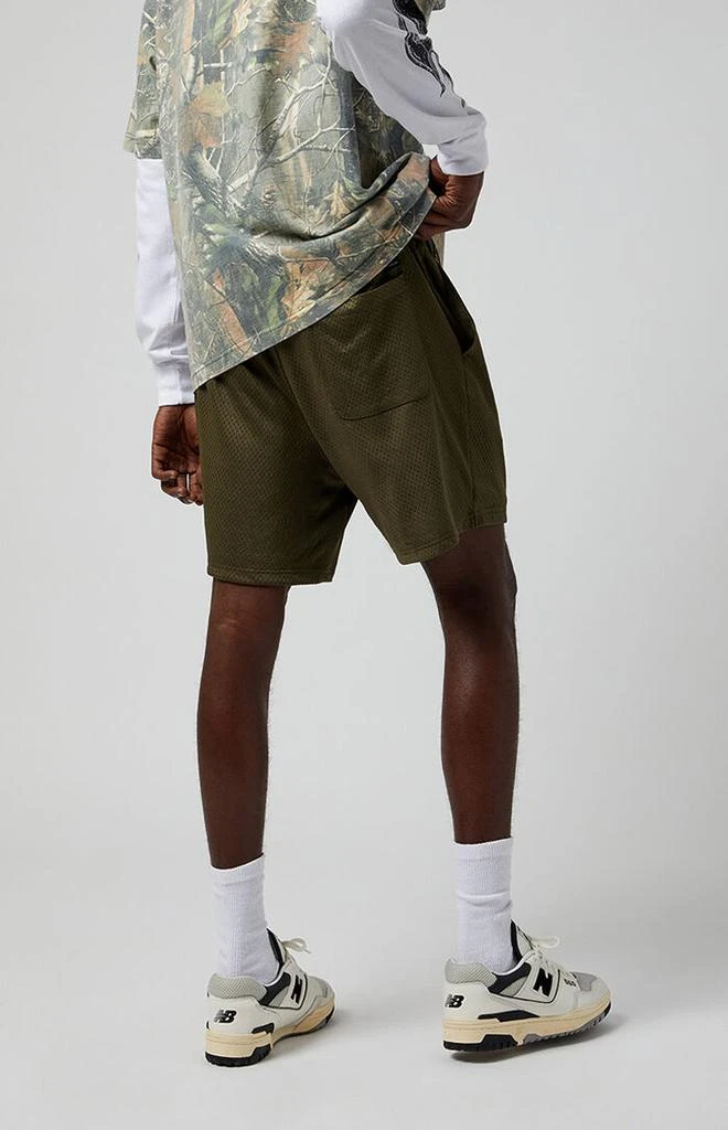 PacSun Olive Pacific Sunwear Aaron Mesh Volley Shorts 5