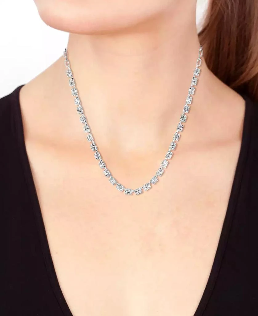 Effy EFFY® Diamond Baguette & Round Cluster 18-1/2" Tennis Necklace (4-3/8 ct. t.w.) in 14k White Gold 2