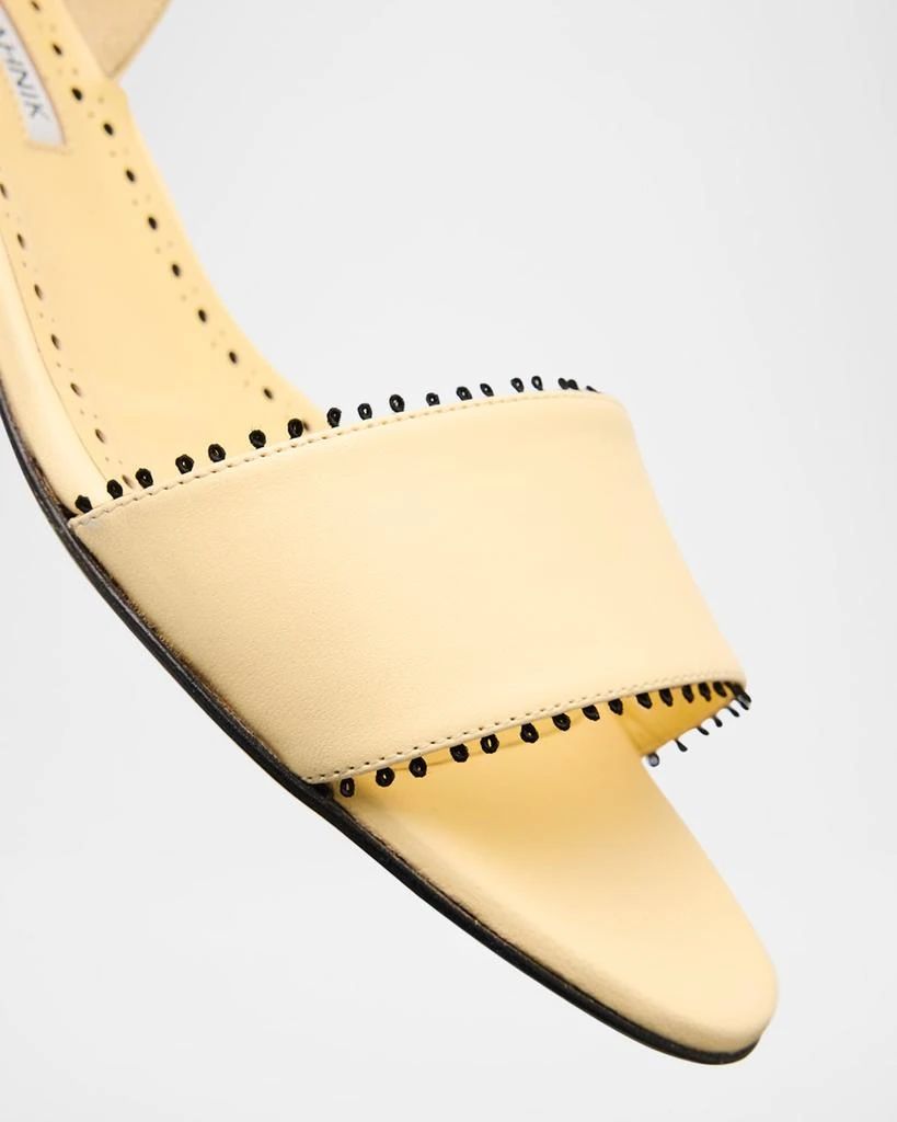 Manolo Blahnik Patobar Leather Slingback Sandals 6
