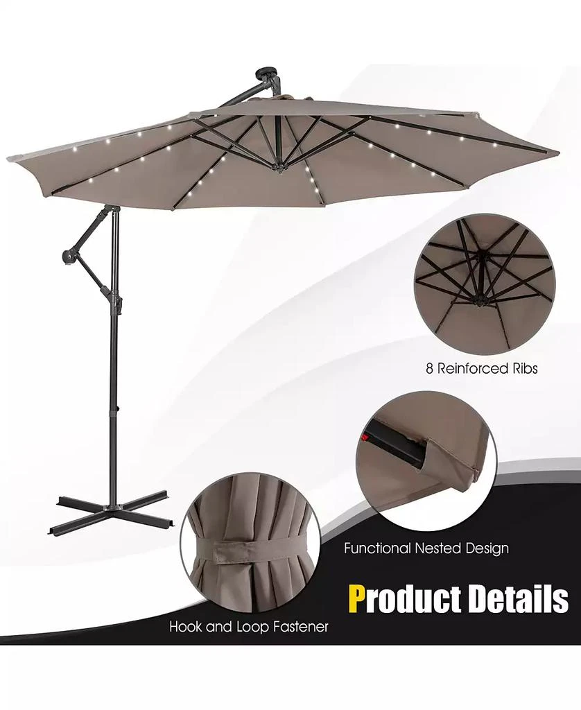 GOUUN 10 Feet Patio Cantilever Umbrella with Tilting System 9