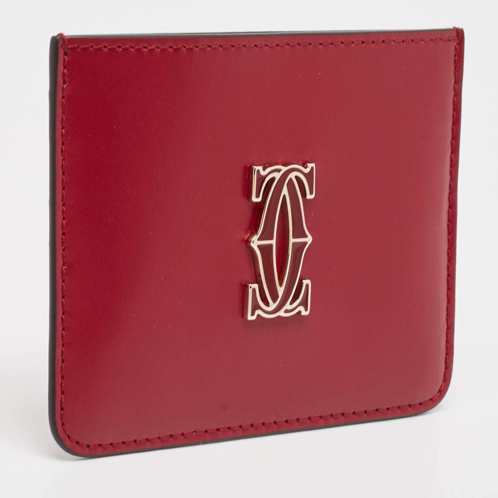 Cartier Red Leather C De Cartier Simple Card Holder – On Sale Now