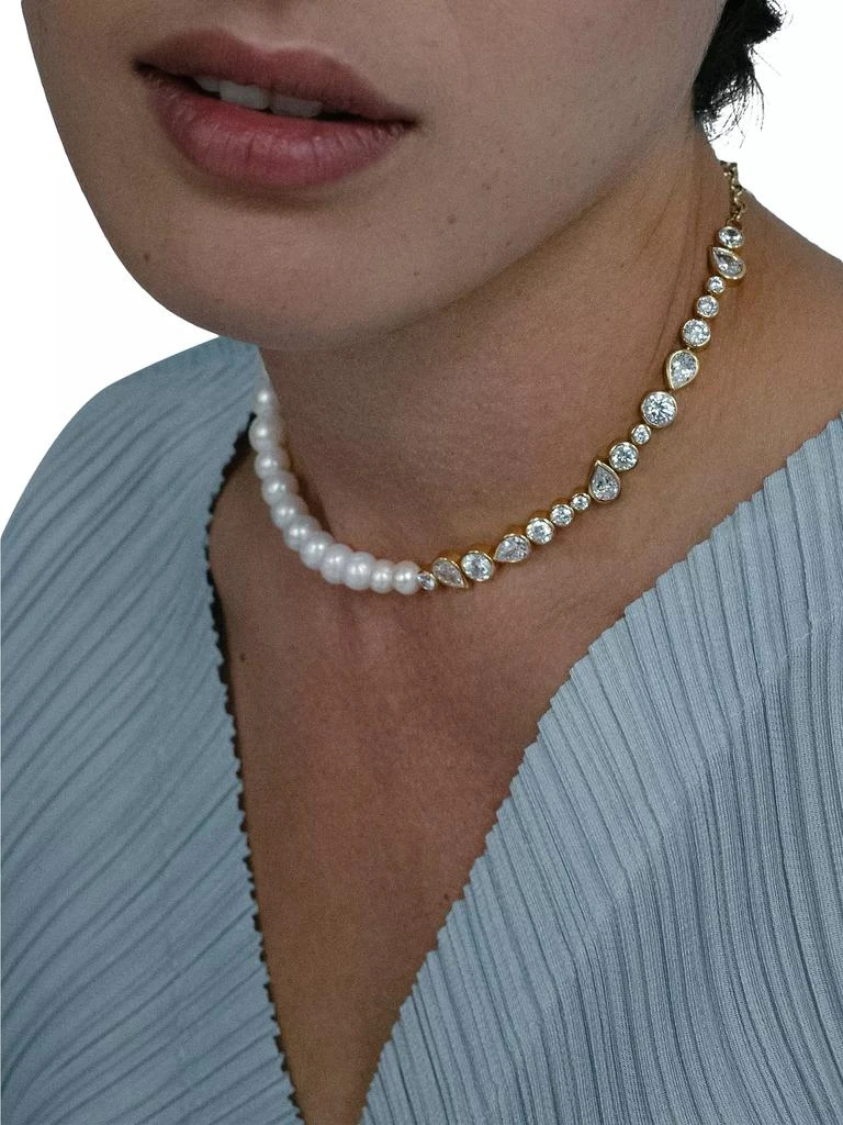 Completedworks The Temporal Anomaly 18K Gold-Plated, Freshwater Pearl &amp; Cubic Zirconia Necklace 2